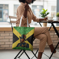Marcus Garvey Tote Bag Jamaican Flag Theme African Fist Civil Rights Symbol Pan African Tribute Design - Wonder Print Shop