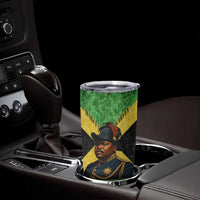 Marcus Garvey Tumbler Cup Jamaican Flag Theme African Fist Civil Rights Symbol Pan African Tribute Design - Wonder Print Shop