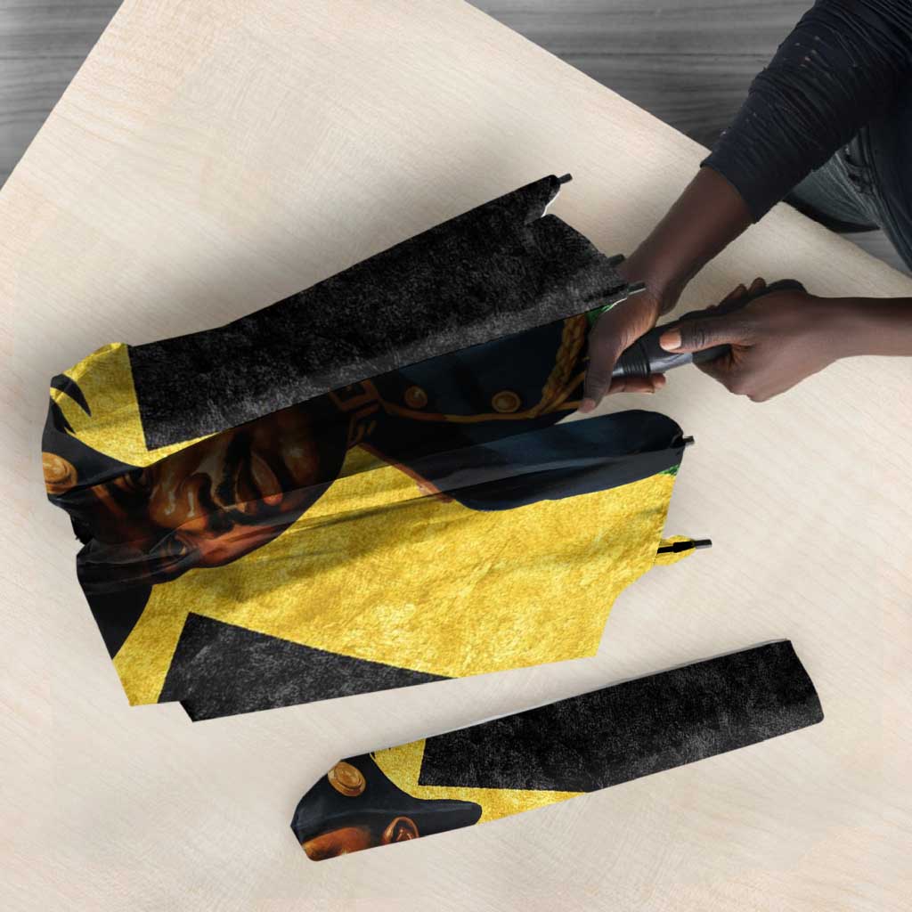 Marcus Garvey Umbrella Jamaican Flag Theme African Fist Civil Rights Symbol Pan African Tribute Design - Wonder Print Shop