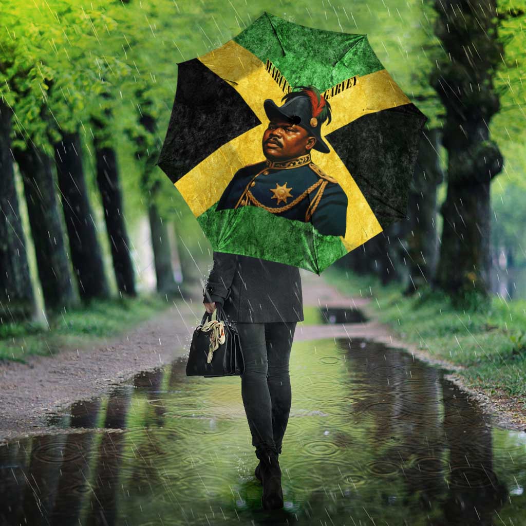 Marcus Garvey Umbrella Jamaican Flag Theme African Fist Civil Rights Symbol Pan African Tribute Design - Wonder Print Shop