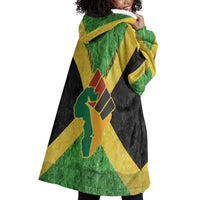 Marcus Garvey Wearable Blanket Hoodie Jamaican Flag Theme African Fist Civil Rights Symbol Pan African Tribute Design - Wonder Print Shop
