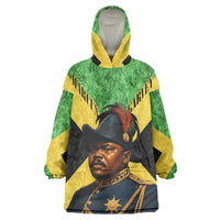 Marcus Garvey Wearable Blanket Hoodie Jamaican Flag Theme African Fist Civil Rights Symbol Pan African Tribute Design - Wonder Print Shop