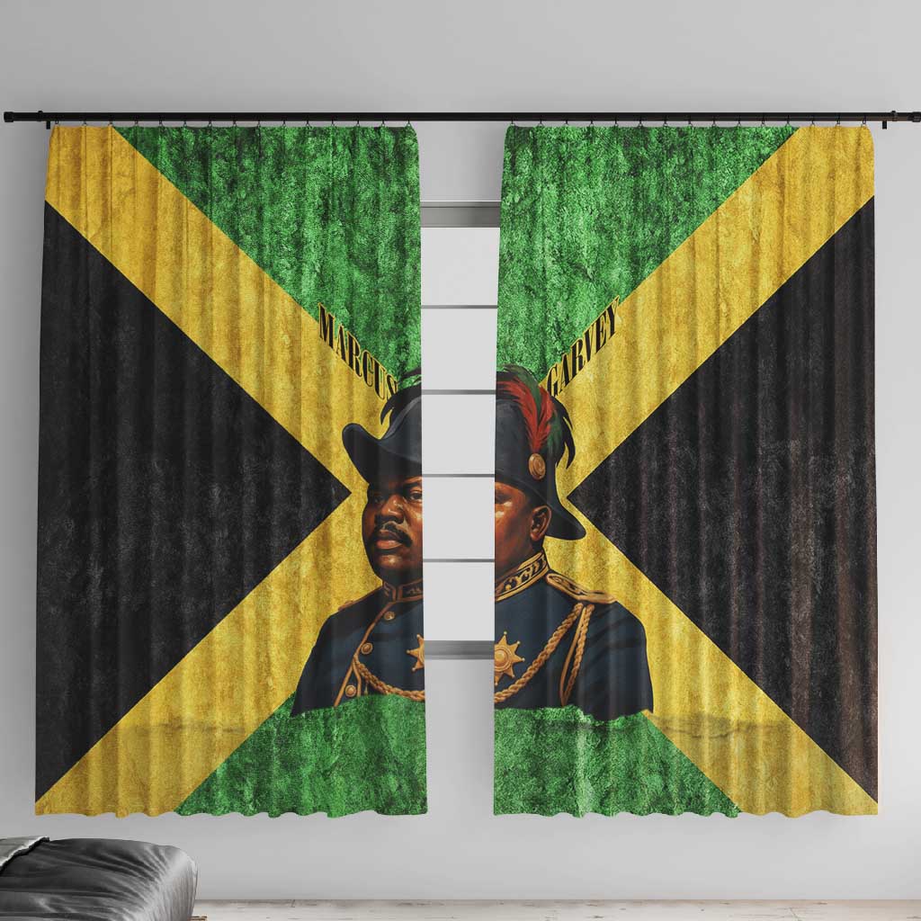Marcus Garvey Window Curtain Jamaican Flag Theme African Fist Civil Rights Symbol Pan African Tribute Design - Wonder Print Shop