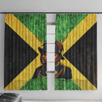 Marcus Garvey Window Curtain Jamaican Flag Theme African Fist Civil Rights Symbol Pan African Tribute Design - Wonder Print Shop