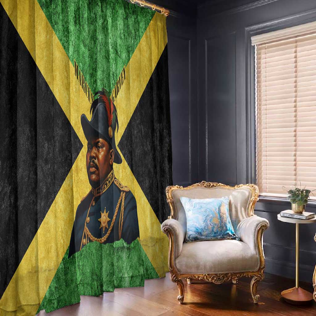 Marcus Garvey Window Curtain Jamaican Flag Theme African Fist Civil Rights Symbol Pan African Tribute Design - Wonder Print Shop