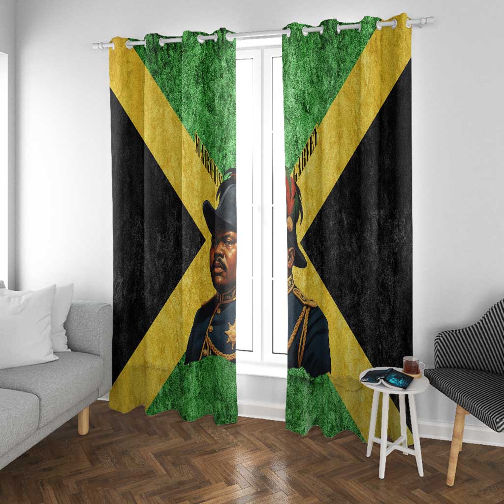 Marcus Garvey Window Curtain Jamaican Flag Theme African Fist Civil Rights Symbol Pan African Tribute Design - Wonder Print Shop