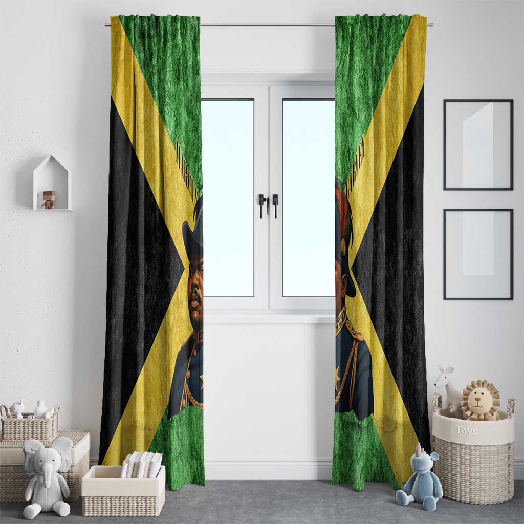 Marcus Garvey Window Curtain Jamaican Flag Theme African Fist Civil Rights Symbol Pan African Tribute Design - Wonder Print Shop