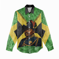 Marcus Garvey Women Casual Shirt Jamaican Flag Theme African Fist Civil Rights Symbol Pan African Tribute Design - Wonder Print Shop