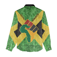 Marcus Garvey Women Casual Shirt Jamaican Flag Theme African Fist Civil Rights Symbol Pan African Tribute Design - Wonder Print Shop
