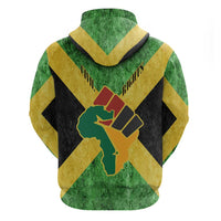 Marcus Garvey Zip Hoodie Jamaican Flag Theme African Fist Civil Rights Symbol Pan African Tribute Design - Wonder Print Shop