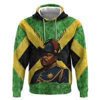Marcus Garvey Zip Hoodie Jamaican Flag Theme African Fist Civil Rights Symbol Pan African Tribute Design - Wonder Print Shop