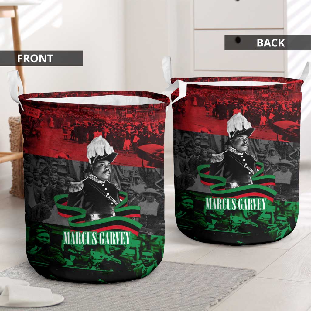 Marcus Garvey Laundry Basket Collage Design Progress Is the Attraction Quote Pan African Movement Tribute - Wonder Print Shop