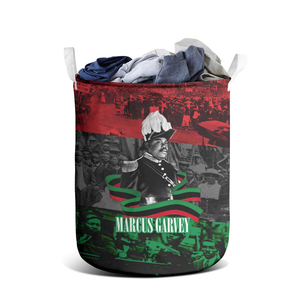 Marcus Garvey Laundry Basket Collage Design Progress Is the Attraction Quote Pan African Movement Tribute - Wonder Print Shop