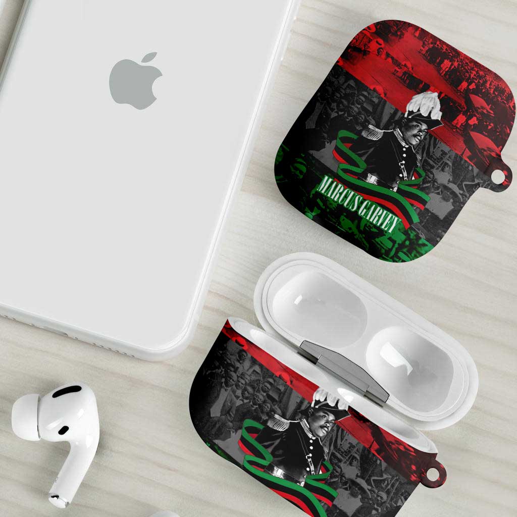 Marcus Garvey AirPods Case Collage Design Progress Is the Attraction Quote Pan African Movement Tribute - Wonder Print Shop