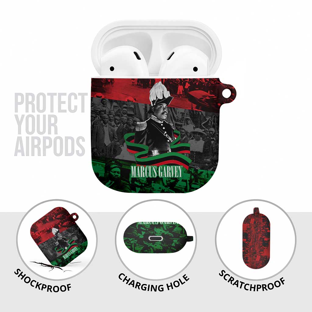 Marcus Garvey AirPods Case Collage Design Progress Is the Attraction Quote Pan African Movement Tribute - Wonder Print Shop