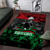 Marcus Garvey Area Rug Collage Design Progress Is the Attraction Quote Pan African Movement Tribute - Wonder Print Shop