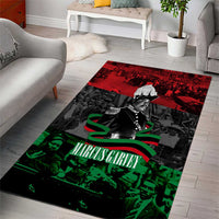 Marcus Garvey Area Rug Collage Design Progress Is the Attraction Quote Pan African Movement Tribute - Wonder Print Shop