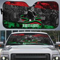 Marcus Garvey Auto Sun Shade Collage Design Progress Is the Attraction Quote Pan African Movement Tribute - Wonder Print Shop