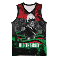 Marcus Garvey Basketball Jersey Collage Design Progress Is the Attraction Quote Pan African Movement Tribute - Wonder Print Shop