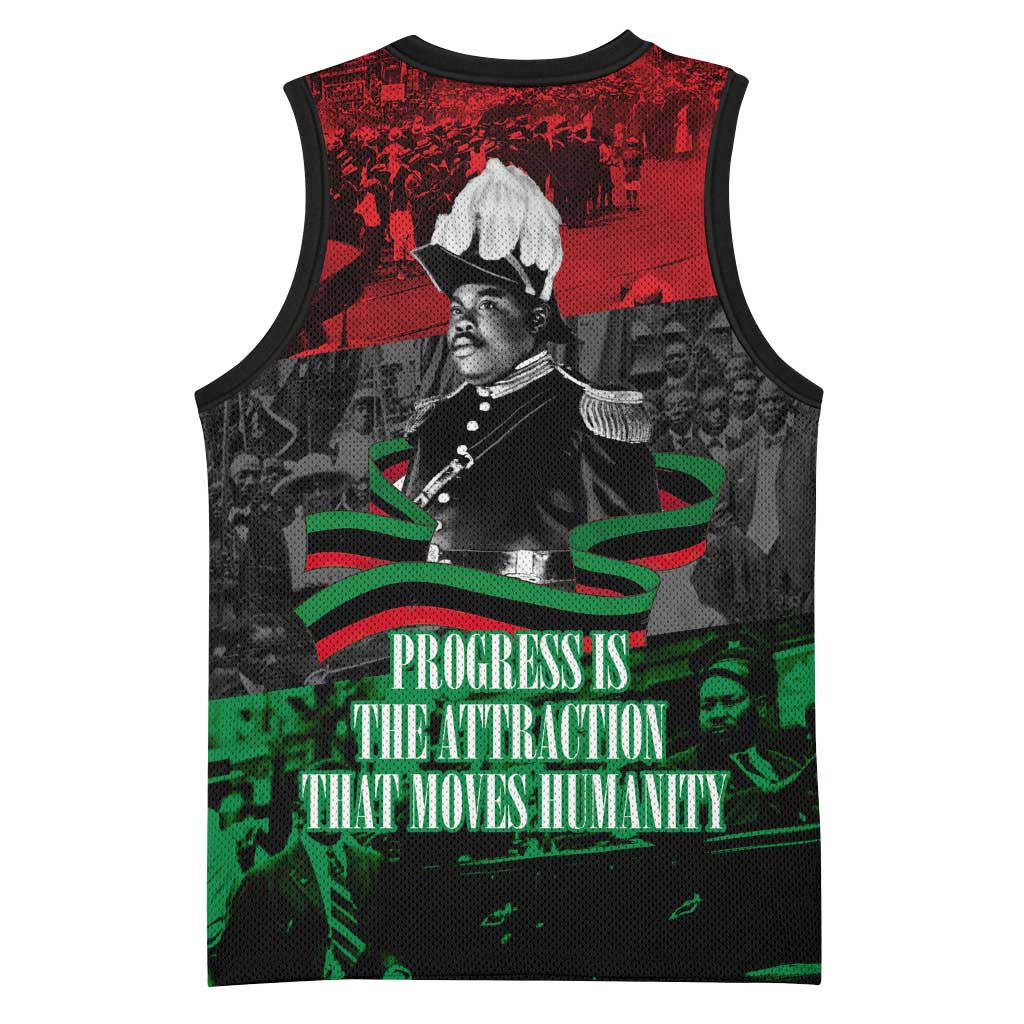 Marcus Garvey Basketball Jersey Collage Design Progress Is the Attraction Quote Pan African Movement Tribute - Wonder Print Shop