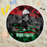 Marcus Garvey Beach Blanket Collage Design Progress Is the Attraction Quote Pan African Movement Tribute - Wonder Print Shop