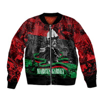 Marcus Garvey Bomber Jacket Collage Design Progress Is the Attraction Quote Pan African Movement Tribute - Wonder Print Shop