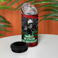 Marcus Garvey 4 in 1 Can Cooler Tumbler Collage Design Progress Is the Attraction Quote Pan African Movement Tribute - Wonder Print Shop