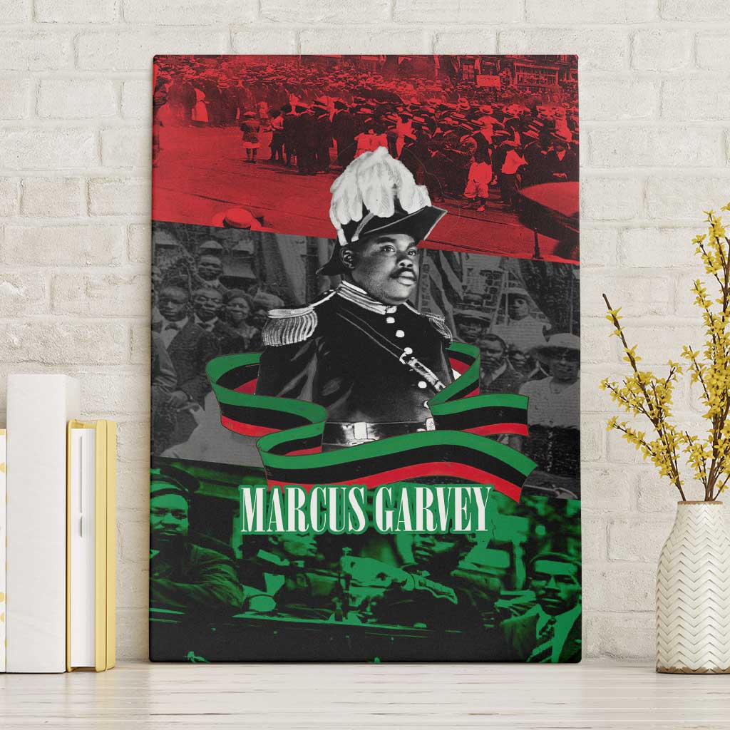 Marcus Garvey Canvas Wall Art Collage Design Progress Is the Attraction Quote Pan African Movement Tribute - Wonder Print Shop