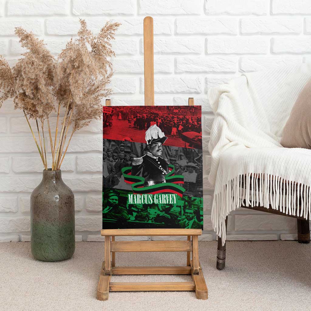 Marcus Garvey Canvas Wall Art Collage Design Progress Is the Attraction Quote Pan African Movement Tribute - Wonder Print Shop