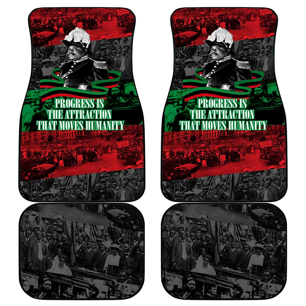Marcus Garvey Car Mats Collage Design Progress Is the Attraction Quote Pan African Movement Tribute - Wonder Print Shop