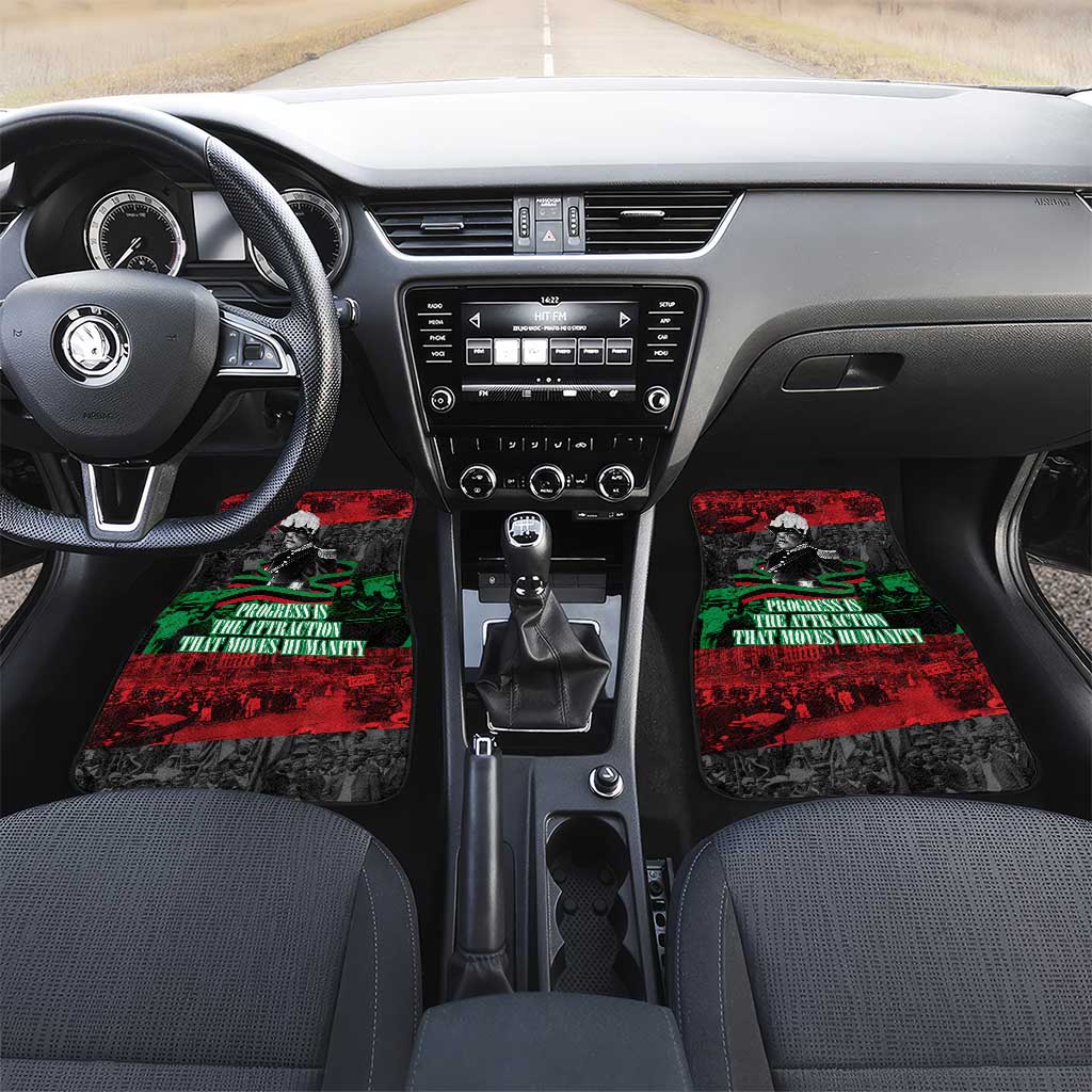 Marcus Garvey Car Mats Collage Design Progress Is the Attraction Quote Pan African Movement Tribute - Wonder Print Shop