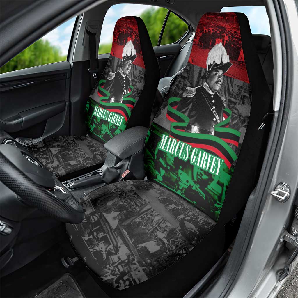 Marcus Garvey Car Seat Cover Collage Design Progress Is the Attraction Quote Pan African Movement Tribute - Wonder Print Shop