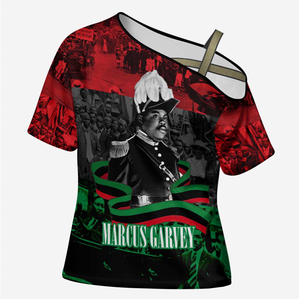 Marcus Garvey Cross Shoulder Shirt Collage Design Progress Is the Attraction Quote Pan African Movement Tribute - Wonder Print Shop