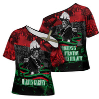 Marcus Garvey Cross Shoulder Shirt Collage Design Progress Is the Attraction Quote Pan African Movement Tribute - Wonder Print Shop