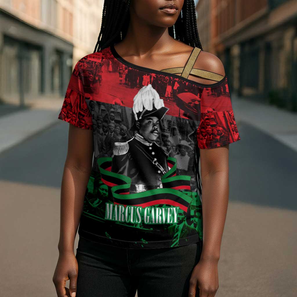 Marcus Garvey Cross Shoulder Shirt Collage Design Progress Is the Attraction Quote Pan African Movement Tribute - Wonder Print Shop