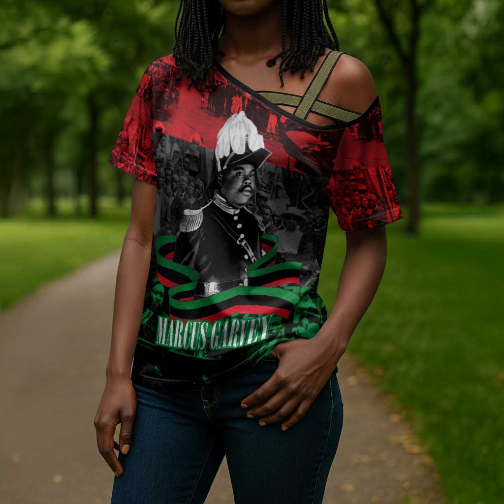 Marcus Garvey Cross Shoulder Shirt Collage Design Progress Is the Attraction Quote Pan African Movement Tribute - Wonder Print Shop
