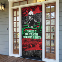 Marcus Garvey Door Cover Collage Design Progress Is the Attraction Quote Pan African Movement Tribute - Wonder Print Shop