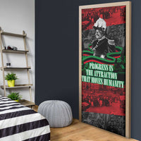 Marcus Garvey Door Cover Collage Design Progress Is the Attraction Quote Pan African Movement Tribute - Wonder Print Shop