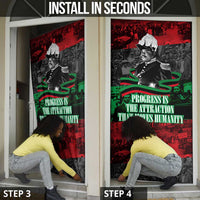 Marcus Garvey Door Cover Collage Design Progress Is the Attraction Quote Pan African Movement Tribute - Wonder Print Shop