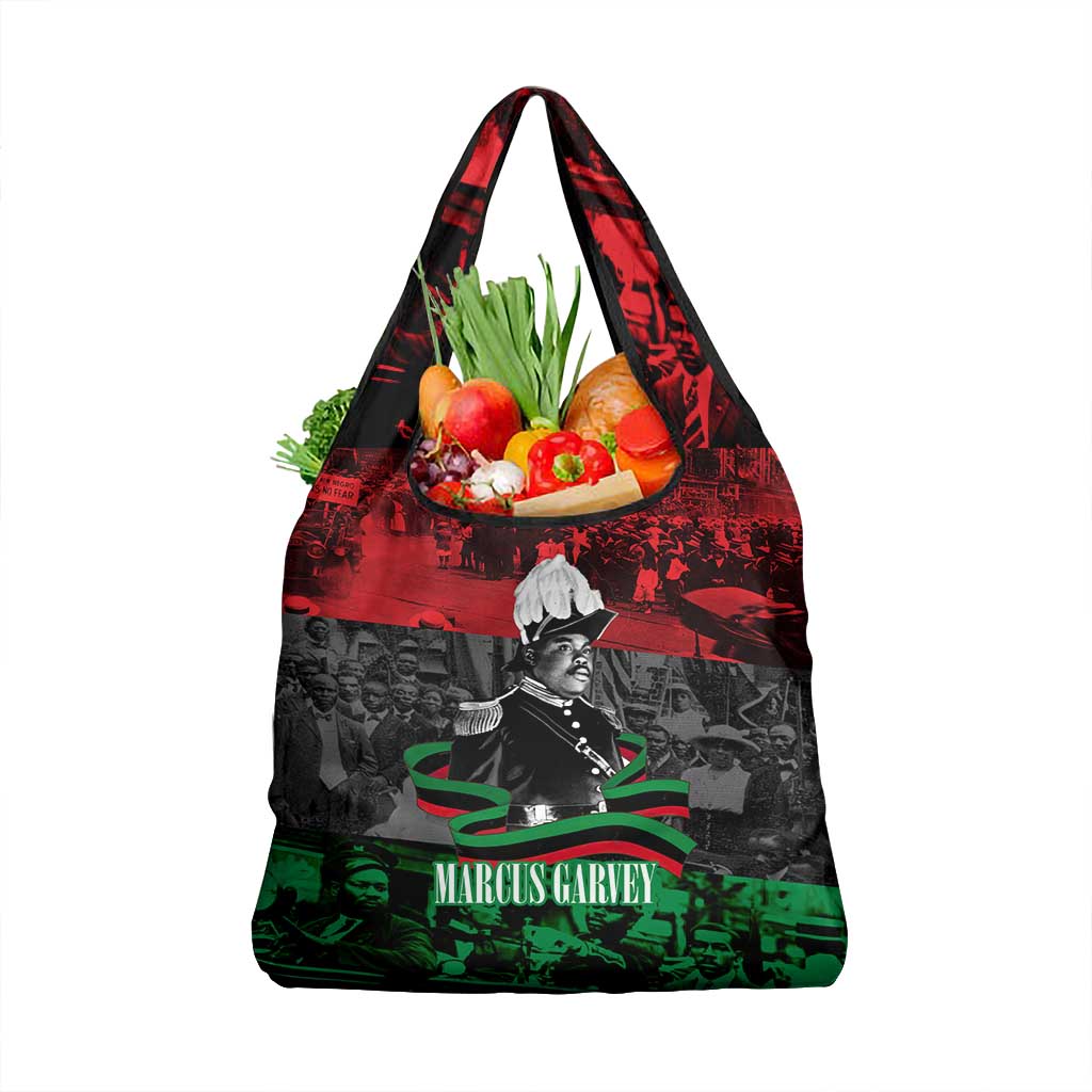 Marcus Garvey Grocery Bag Collage Design Progress Is the Attraction Quote Pan African Movement Tribute - Wonder Print Shop