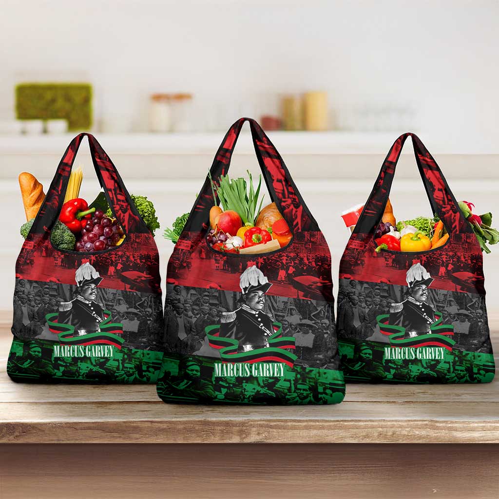 Marcus Garvey Grocery Bag Collage Design Progress Is the Attraction Quote Pan African Movement Tribute - Wonder Print Shop