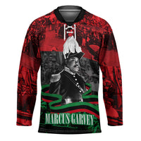 Marcus Garvey Hockey Jersey Collage Design Progress Is the Attraction Quote Pan African Movement Tribute - Wonder Print Shop
