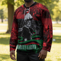 Marcus Garvey Hockey Jersey Collage Design Progress Is the Attraction Quote Pan African Movement Tribute - Wonder Print Shop