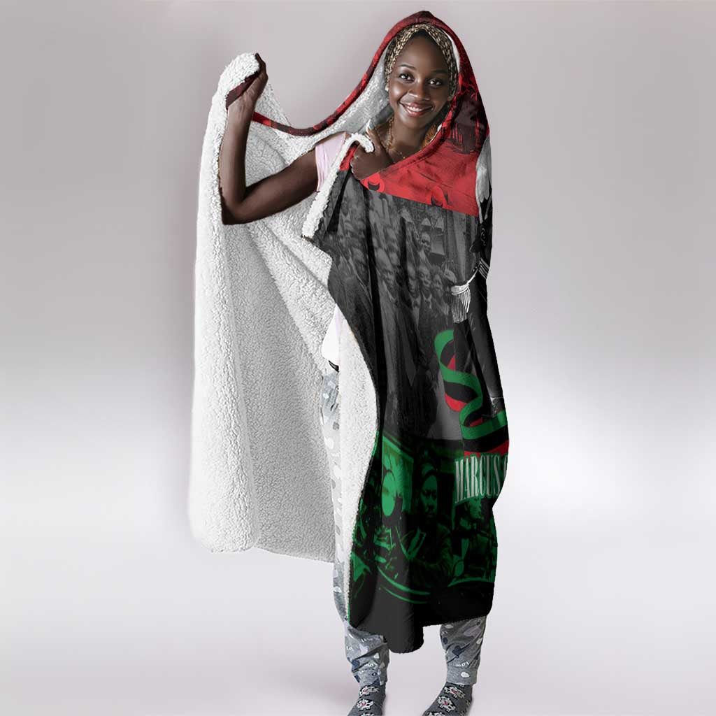 Marcus Garvey Hooded Blanket Collage Design Progress Is the Attraction Quote Pan African Movement Tribute - Wonder Print Shop