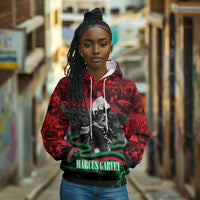 Marcus Garvey Hoodie Collage Design Progress Is the Attraction Quote Pan African Movement Tribute - Wonder Print Shop