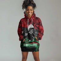 Marcus Garvey Hoodie Dress Collage Design Progress Is the Attraction Quote Pan African Movement Tribute - Wonder Print Shop