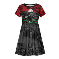 Marcus Garvey Kid Short Sleeve Dress Collage Design Progress Is the Attraction Quote Pan African Movement Tribute TS04