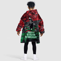 Marcus Garvey Kid Wearable Blanket Hoodie Collage Design Progress Is the Attraction Quote Pan African Movement Tribute - Wonder Print Shop