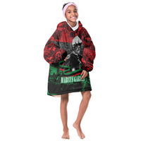 Marcus Garvey Kid Wearable Blanket Hoodie Collage Design Progress Is the Attraction Quote Pan African Movement Tribute - Wonder Print Shop