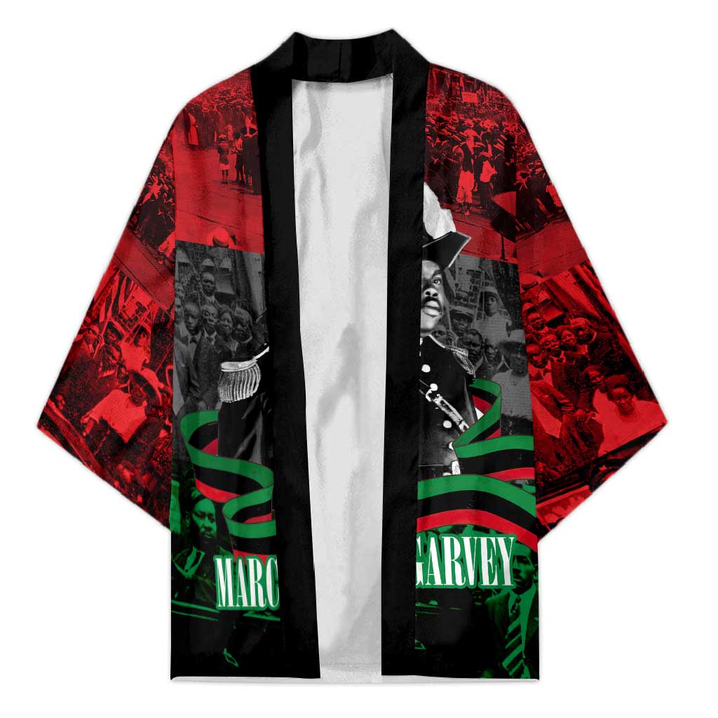 Marcus Garvey Kimono Collage Design Progress Is the Attraction Quote Pan African Movement Tribute - Wonder Print Shop